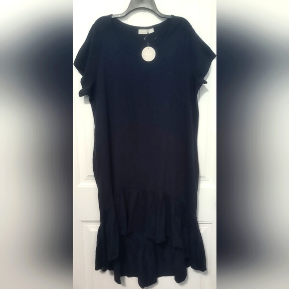New Navy Blue Ruffle Dress - Size 2X - Picture 1 of 4